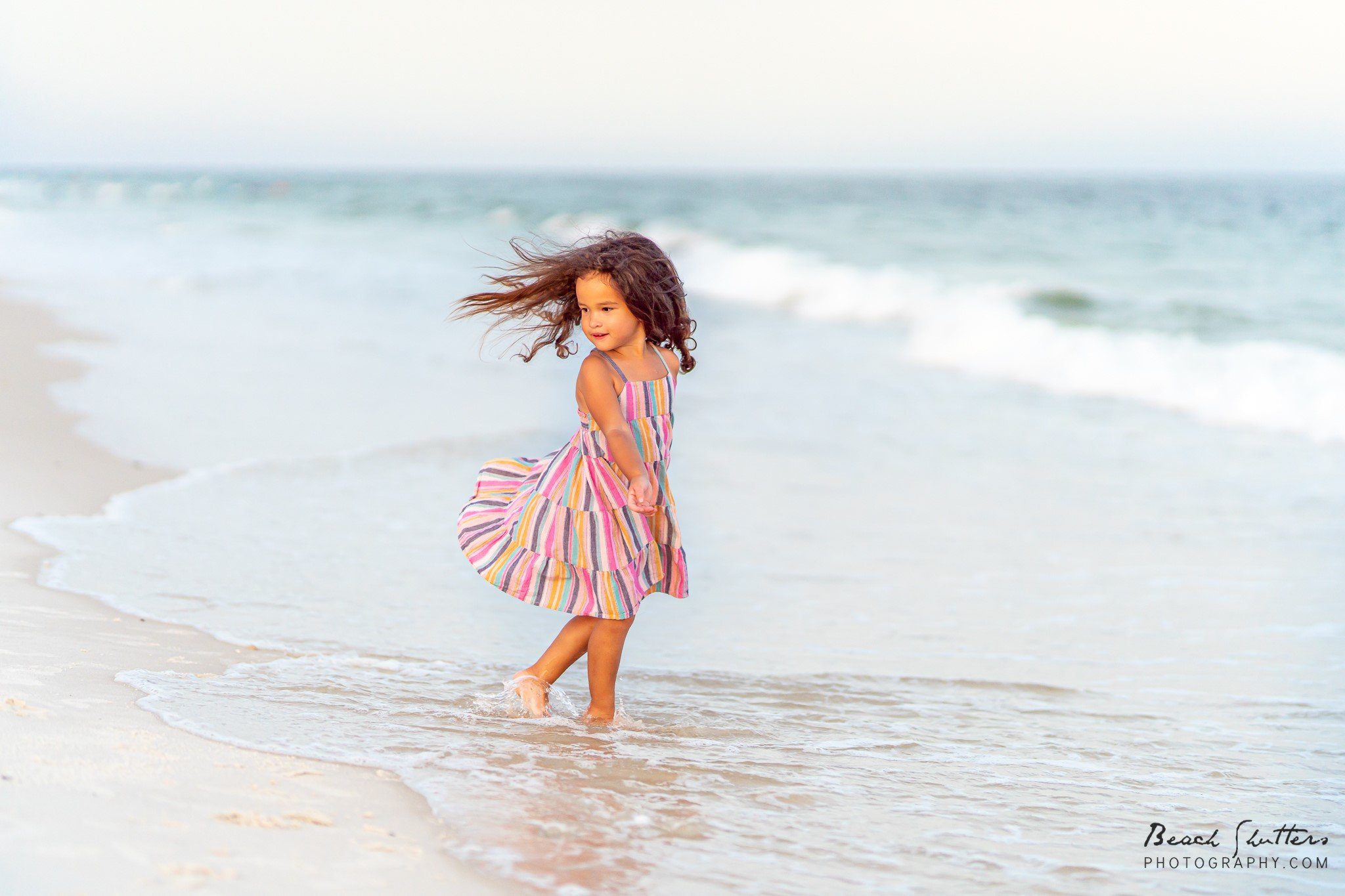 twirling at the beach