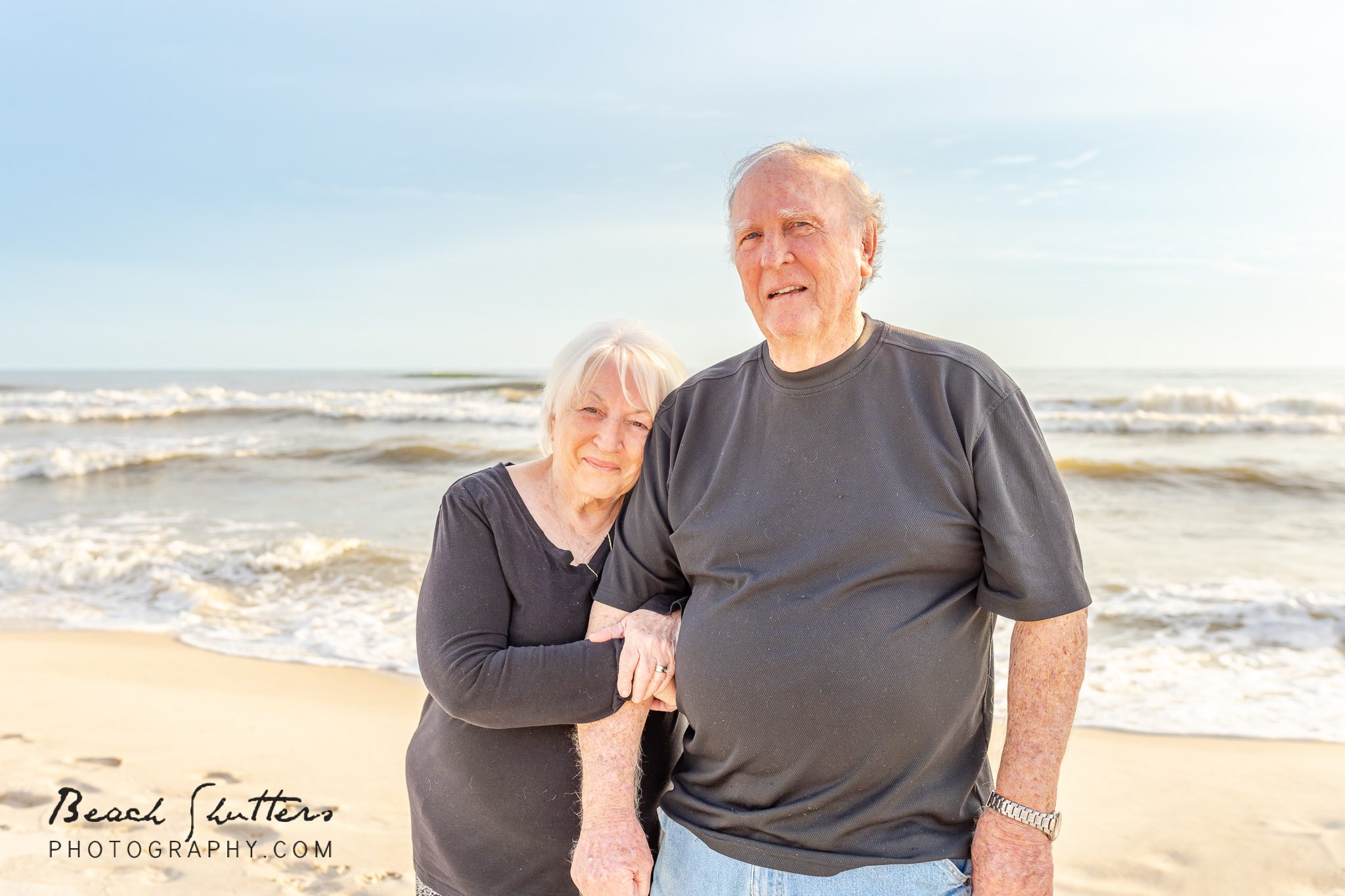 grandparents at the beach