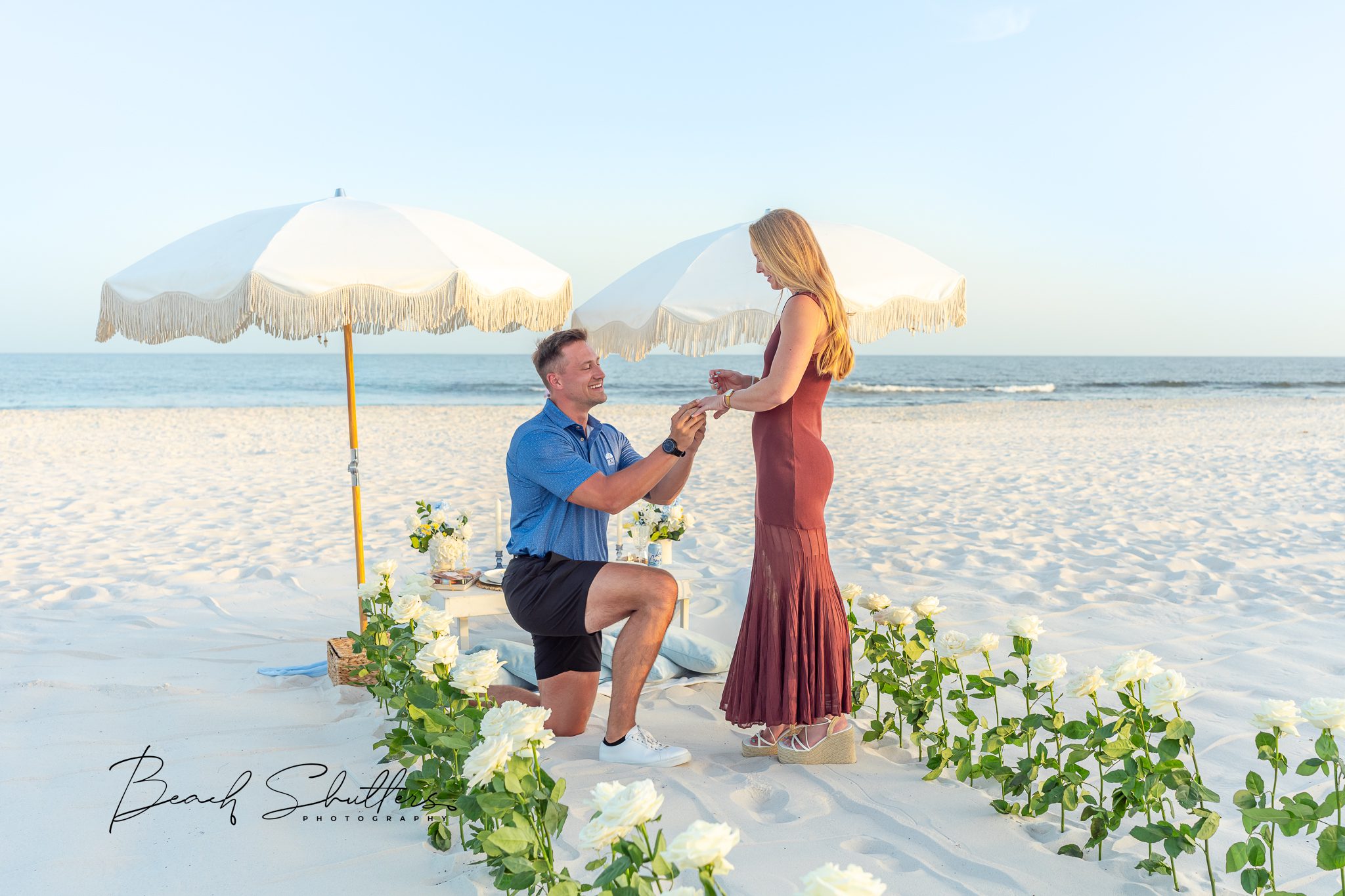Surprise Beach Proposal Photos in Gulf Shores